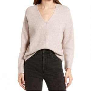 Madewell Staley V-Neck Pullover Sweater in Coziest Yarn